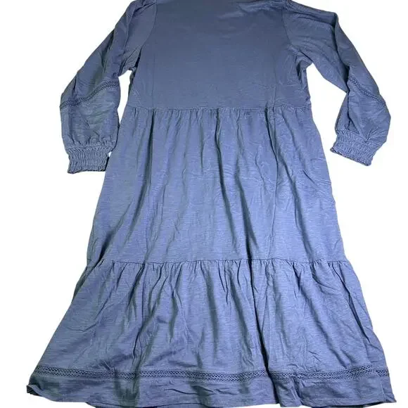 NWT Canyon Retreat Boot Dress Womens 1X Denim Blue Midi Boho Fall Western - Picture 3 of 6